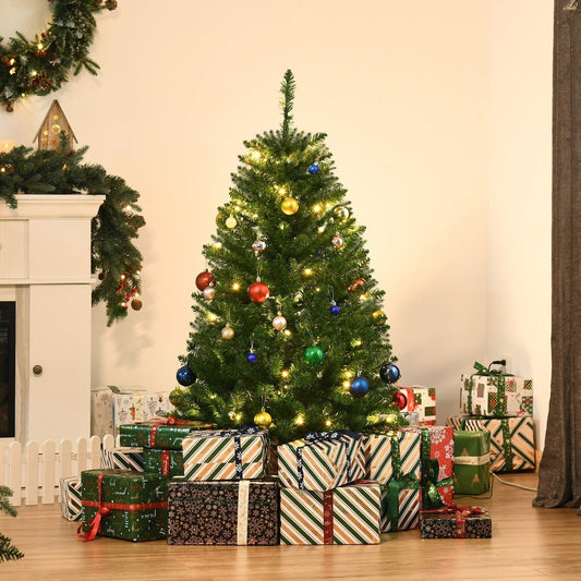 4FT Prelit Artificial Christmas Tree with Warm White LED Light Holiday Home Decoration