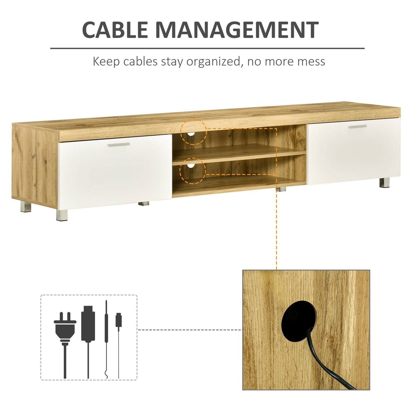 Herringbone Pattern TV Cabinet