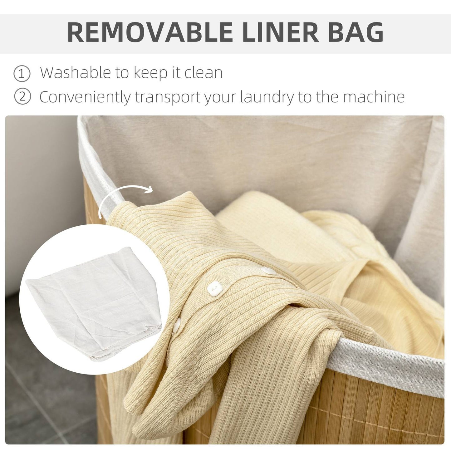 Bamboo Laundry Basket With Lid