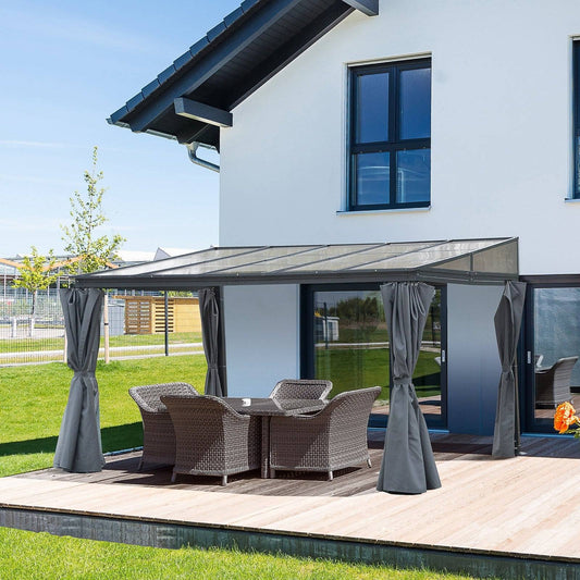 4 x 3M Outdoor Hardtop Gazebo with Curtains