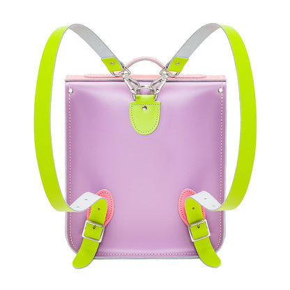 Handmade Leather City Backpack - Pastel Kaleidoscope