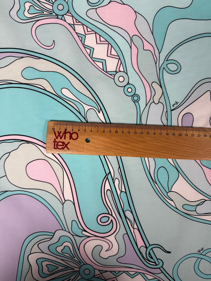 Pastel Psychedelic Swirl Organic Cotton Poplin Fabric by the Metre