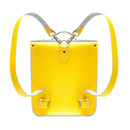 Handmade Leather City Backpack - Pastel Daffodil Yellow