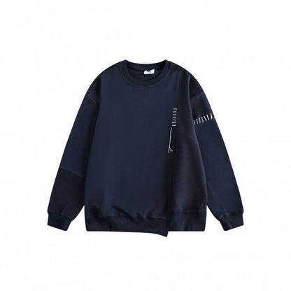 Patchwork Sweater - Loose Round Neck