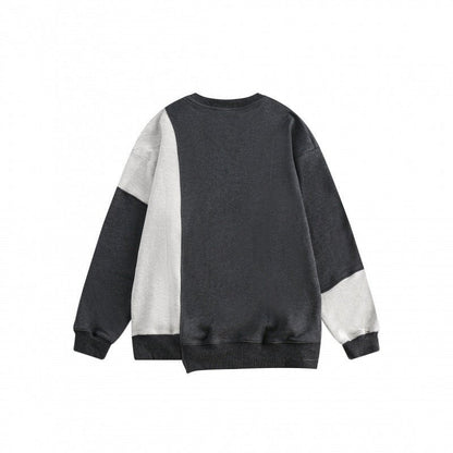 Patchwork Sweater - Loose Round Neck