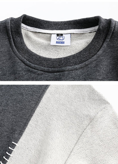 Patchwork Sweater - Loose Round Neck