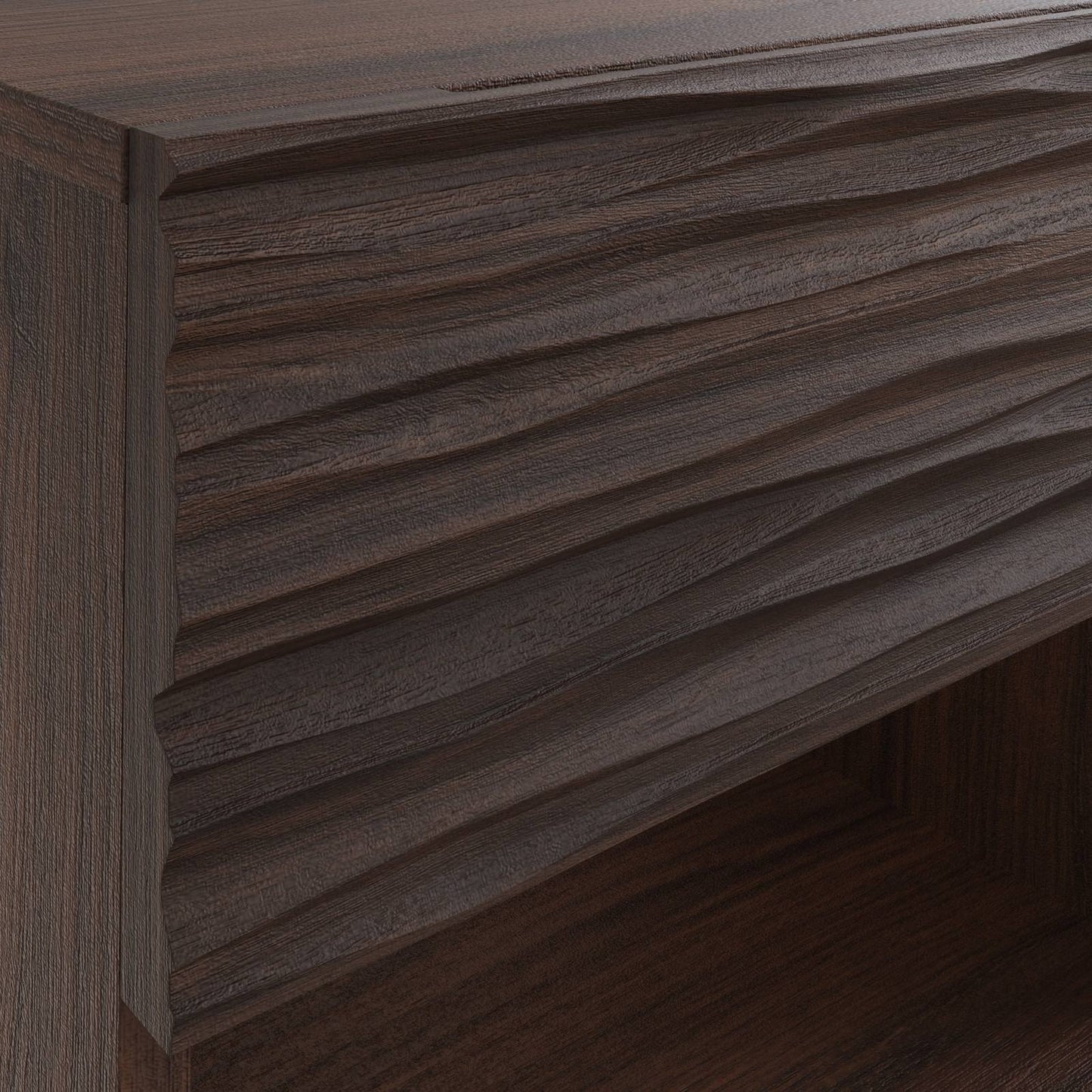 Bantham Side Table Dark Walnut 1 Shelf 1 Drawer