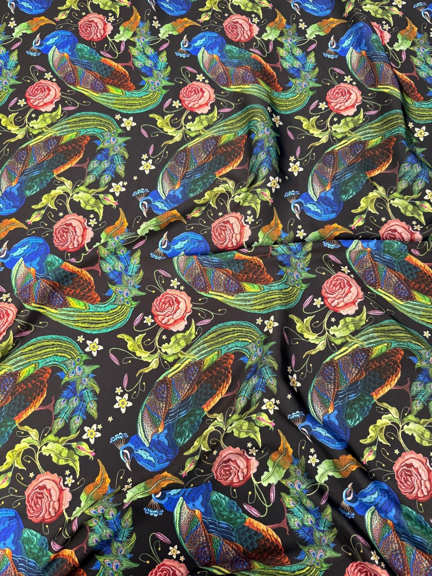 Peacock Rose Fabric
