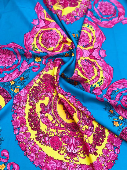 Pink Baroque Silky Fabric