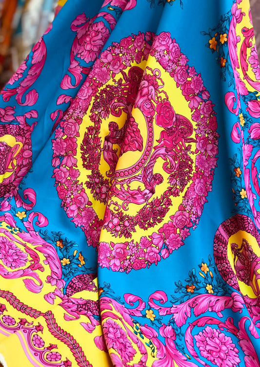 Pink Baroque Silky Fabric