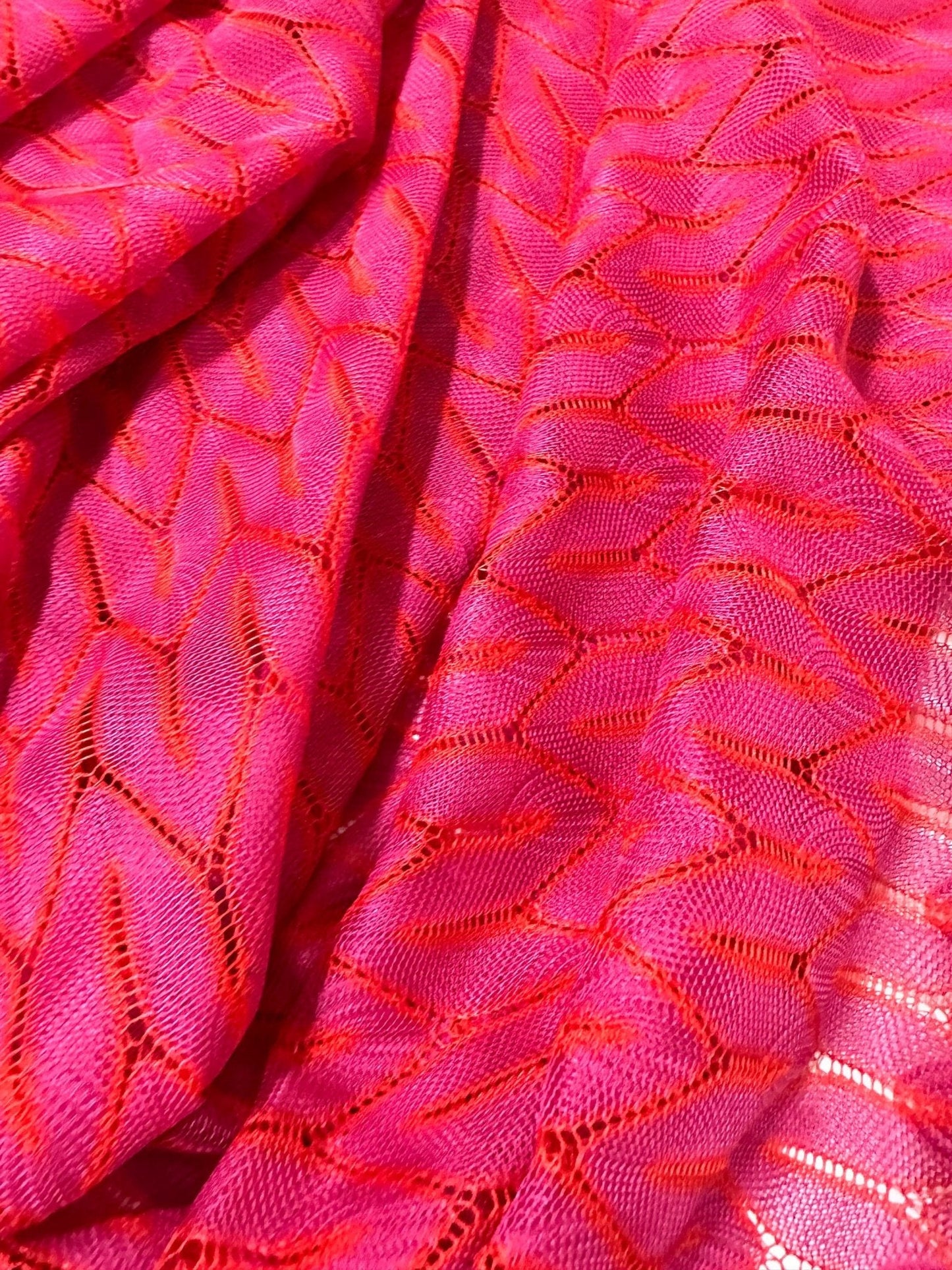 Pink and White Chevron Knit Jersey Fabric