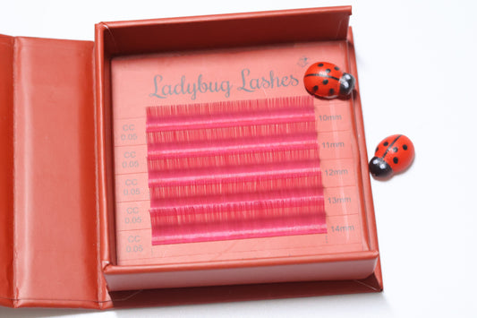 🌈 Bold Colour Volume Lashes 🌈 0.05mm • 5-Row Tray • 10–14mm Mix