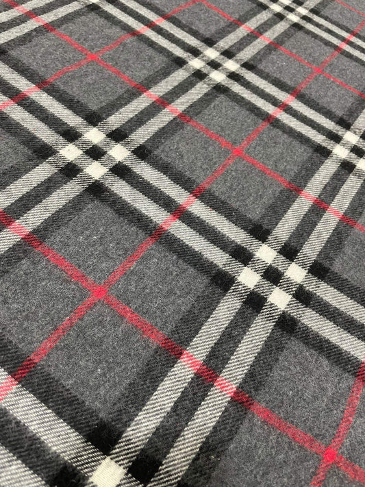 Gray Base Plaid Woolen Fabric