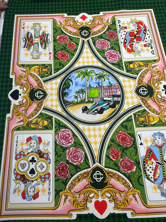Playing Cards Silky Crepe Fabric