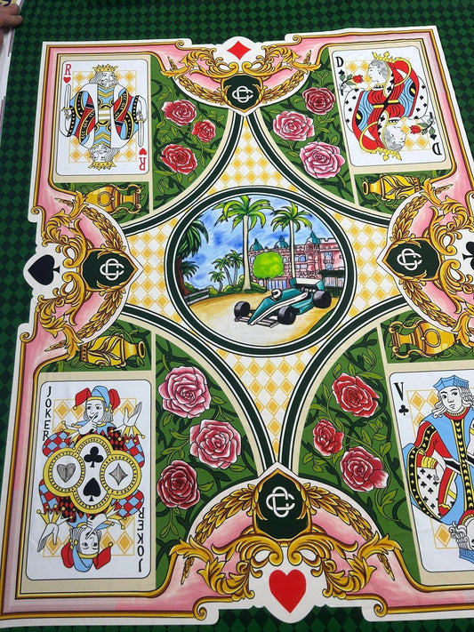 Playing Cards Silky Crepe Fabric