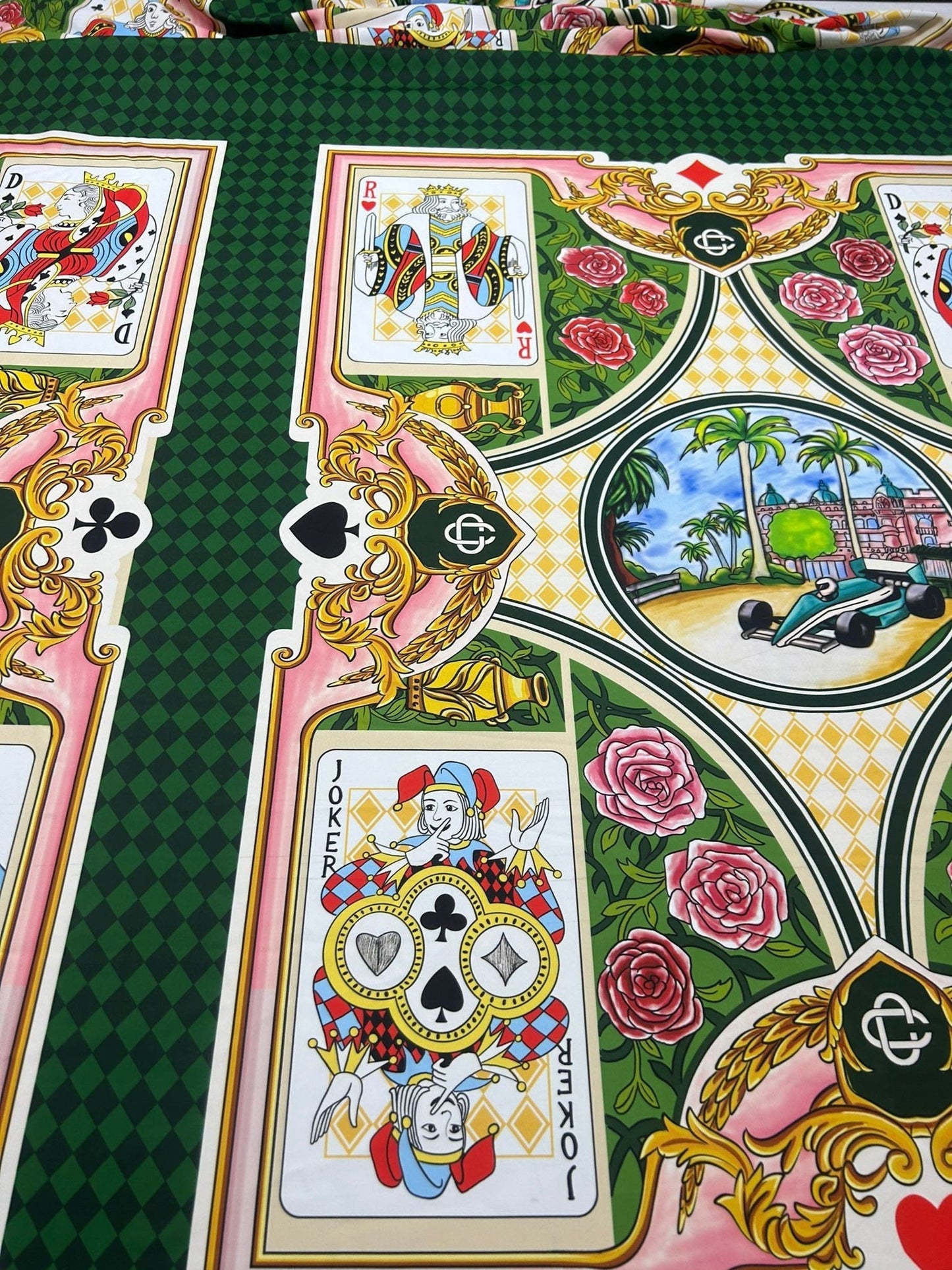 Playing Cards Silky Crepe Fabric