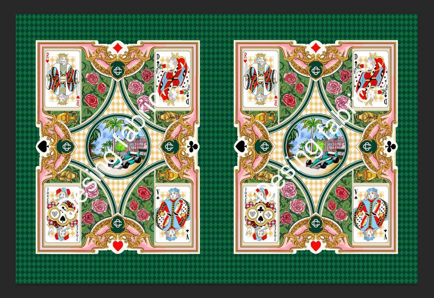 Playing Cards Silky Crepe Fabric