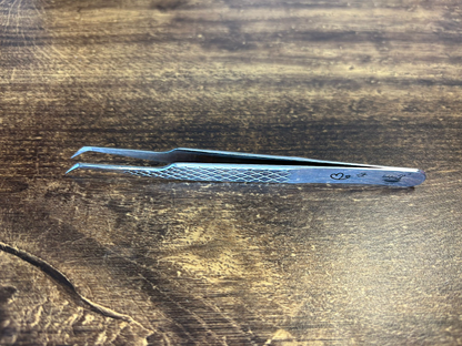 Angled Fibre Grip Volume Tweezers – Ideal for Handmade Fans in silver and now pink!