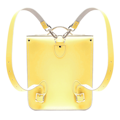 Handmade Leather City Backpack - Primrose Yellow