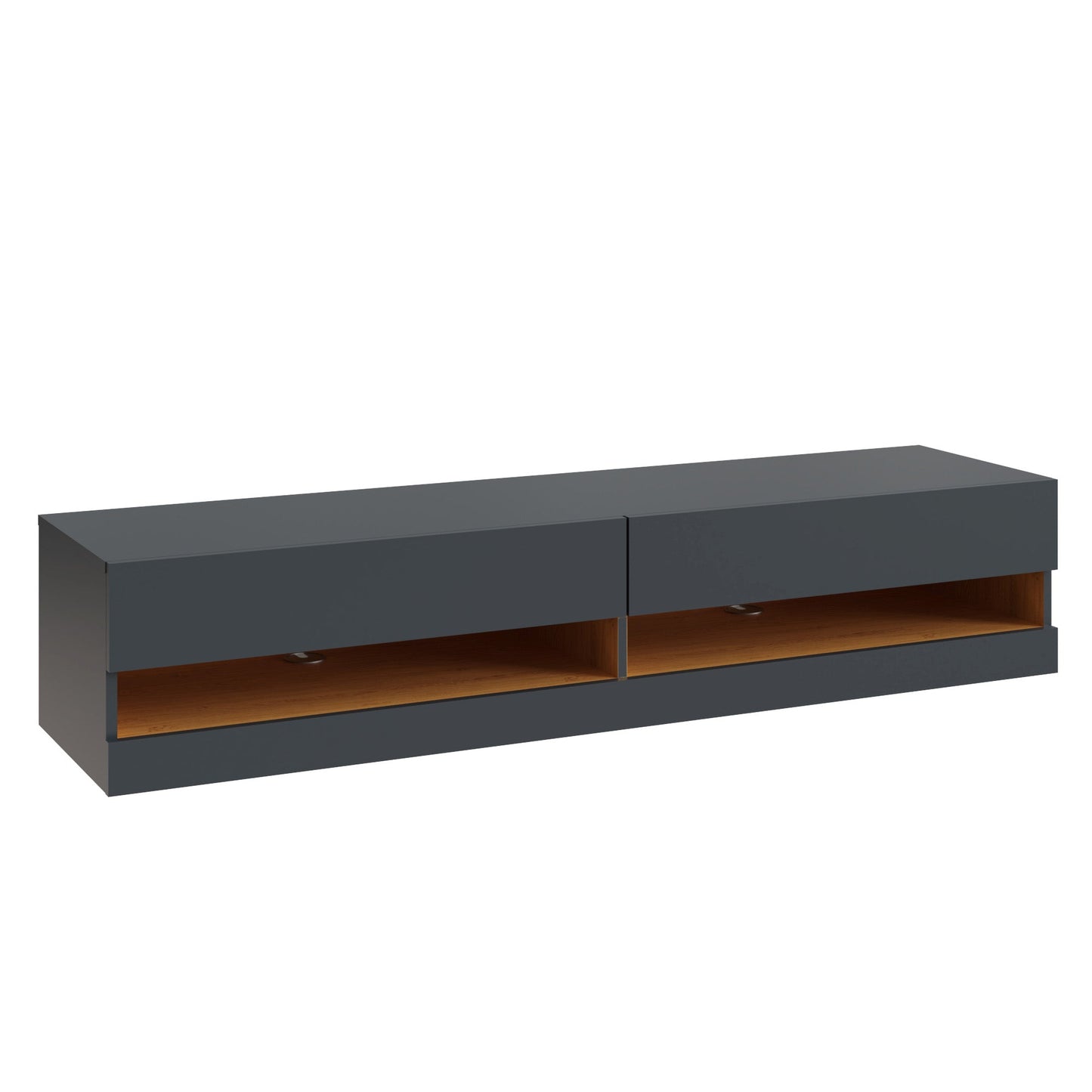 Leon TV Unit Grey 2 Shelves 2 Drawers