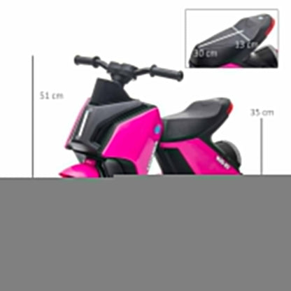 6V Kids Electric Motorbike Ride On Toy w/ Music Headlights Safety Training Wheels for Girls Boy 2-4 Years Pink