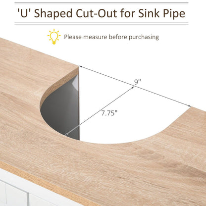 kleankin Bathroom Pedestal Under Sink Cabinet Storage Standing Unit w/ 2 Door Space Saver