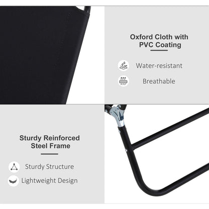 Portable Folding Sun Lounger 4-Position Adjustable Backrest Relaxer Recliner