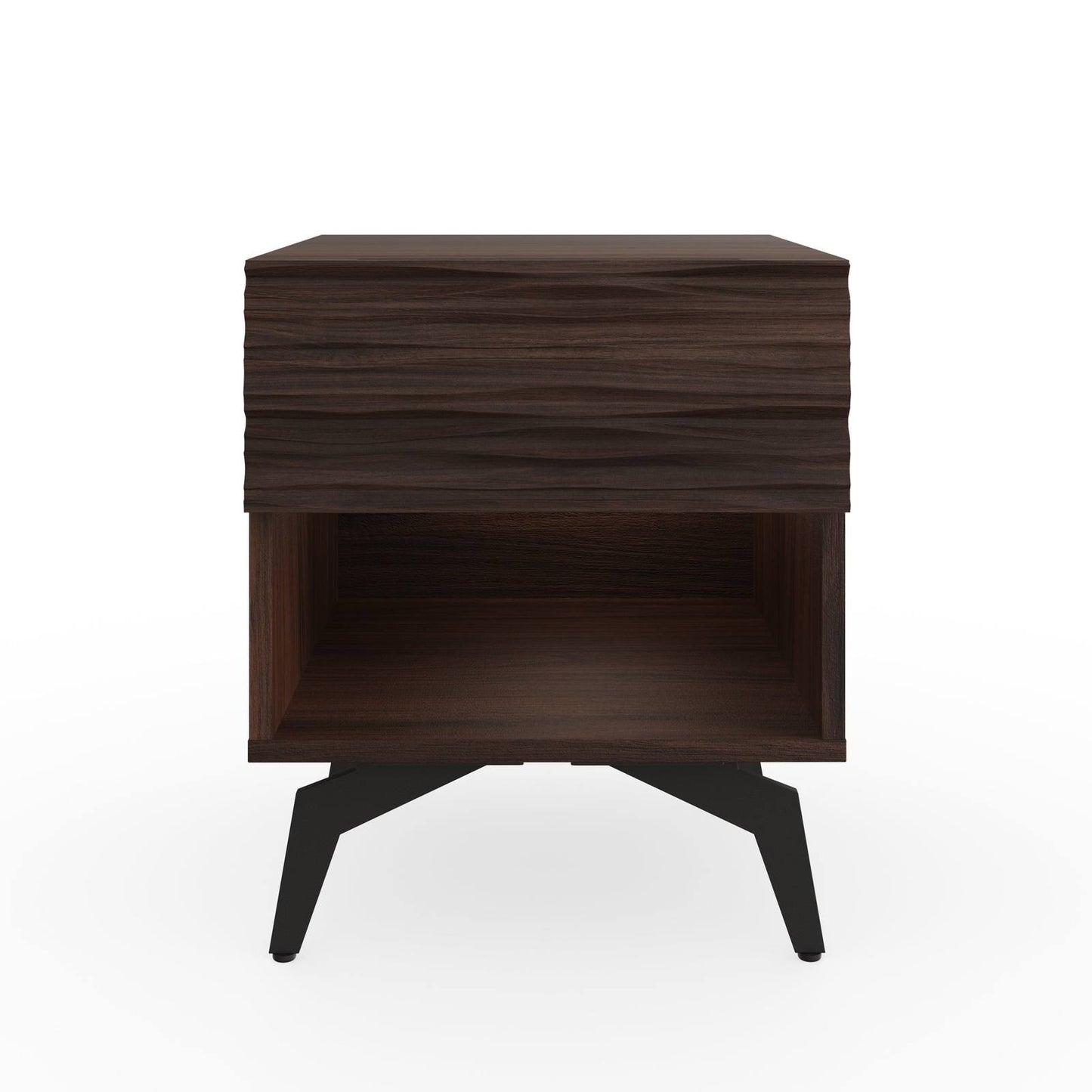 Bantham Side Table Dark Walnut 1 Shelf 1 Drawer