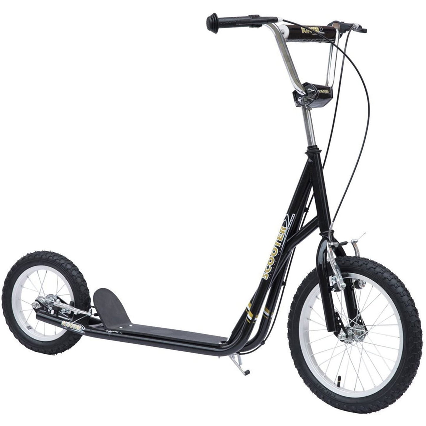 Teen Stunt Scooter Push Kick Scooters for Kids with Rubber Wheels Adjustable Handlebar Front Rear Dual Brakes Kickstand