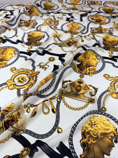 Queen and Rome Pattern Crepe Fabric
