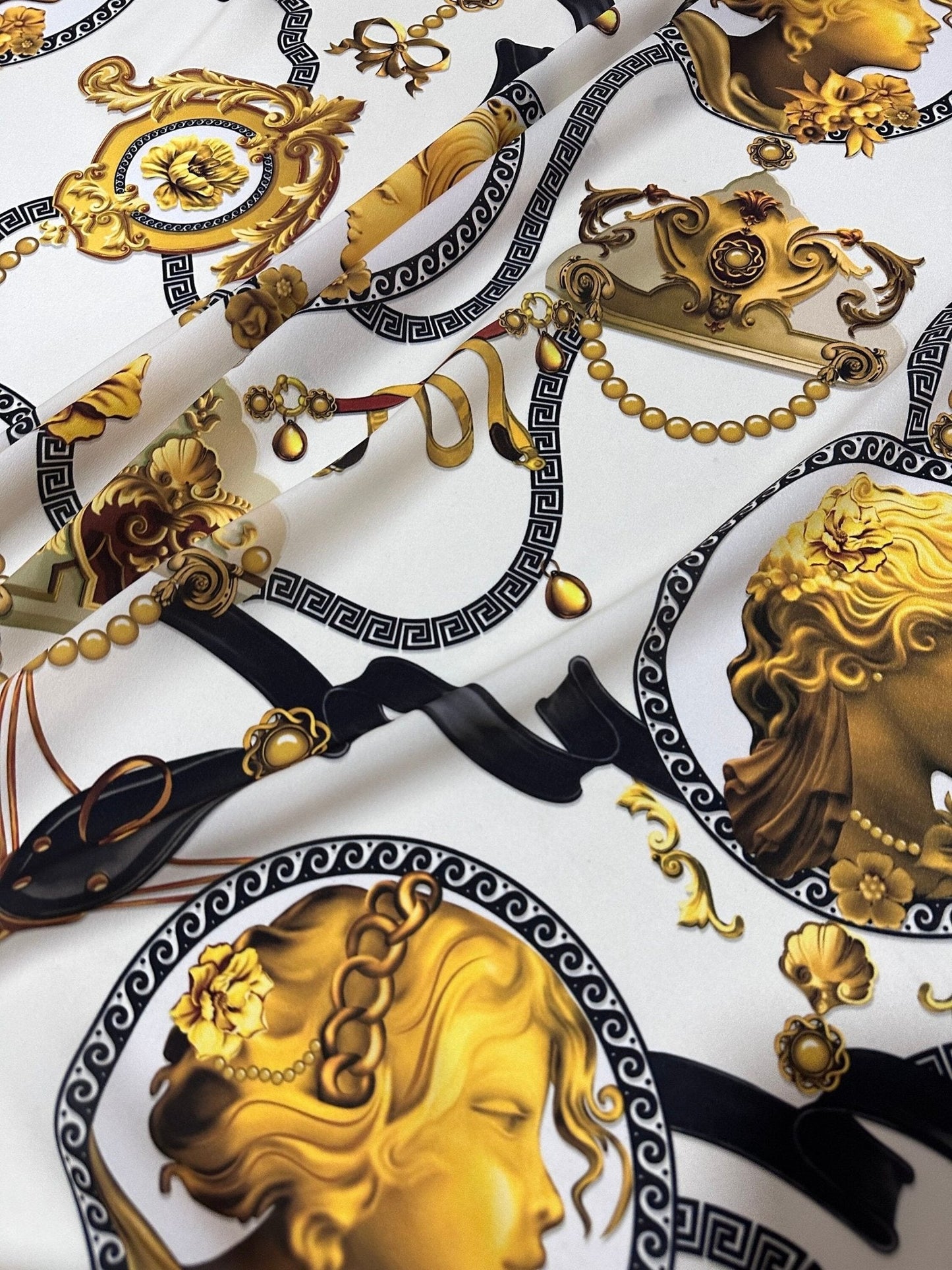 Queen and Rome Pattern Crepe Fabric