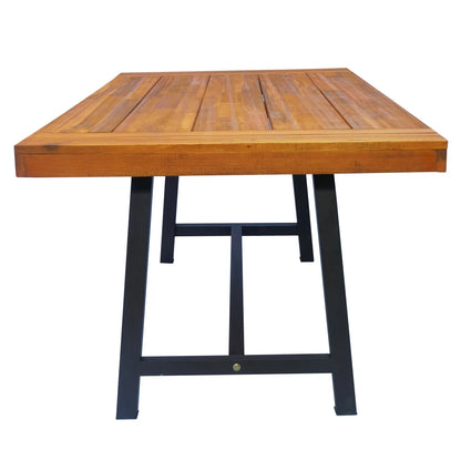 Garden 3-Pieces Acacia Wood Picnic Table and 2 Benches Set Dining Trestle Beer Table Patio Outdoor Indoor Furniture