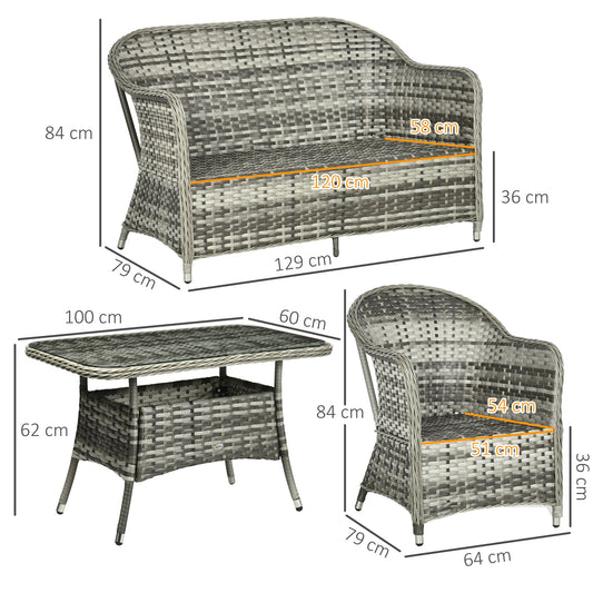 4 Seater PE Rattan Garden Furniture