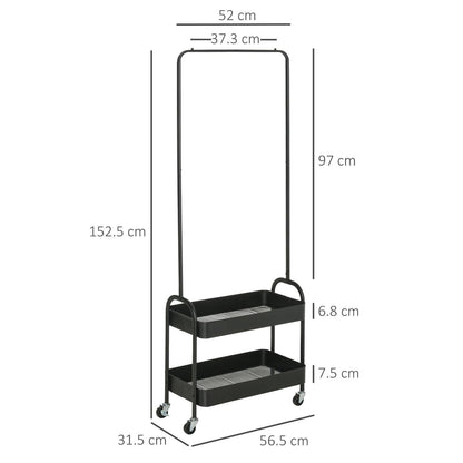 Metal Clothes Rack with Shoe Storage