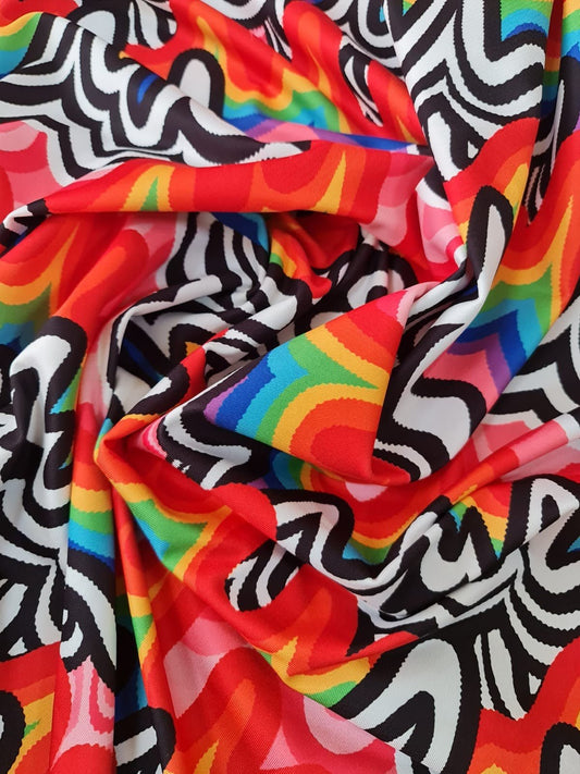 Rainbow Abstract Print Fabric