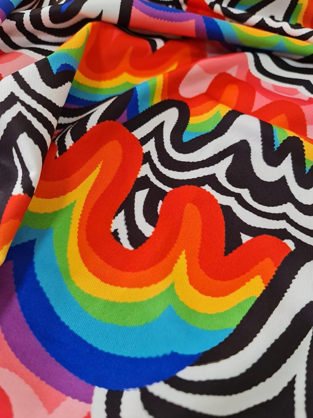 Rainbow Abstract Print Fabric