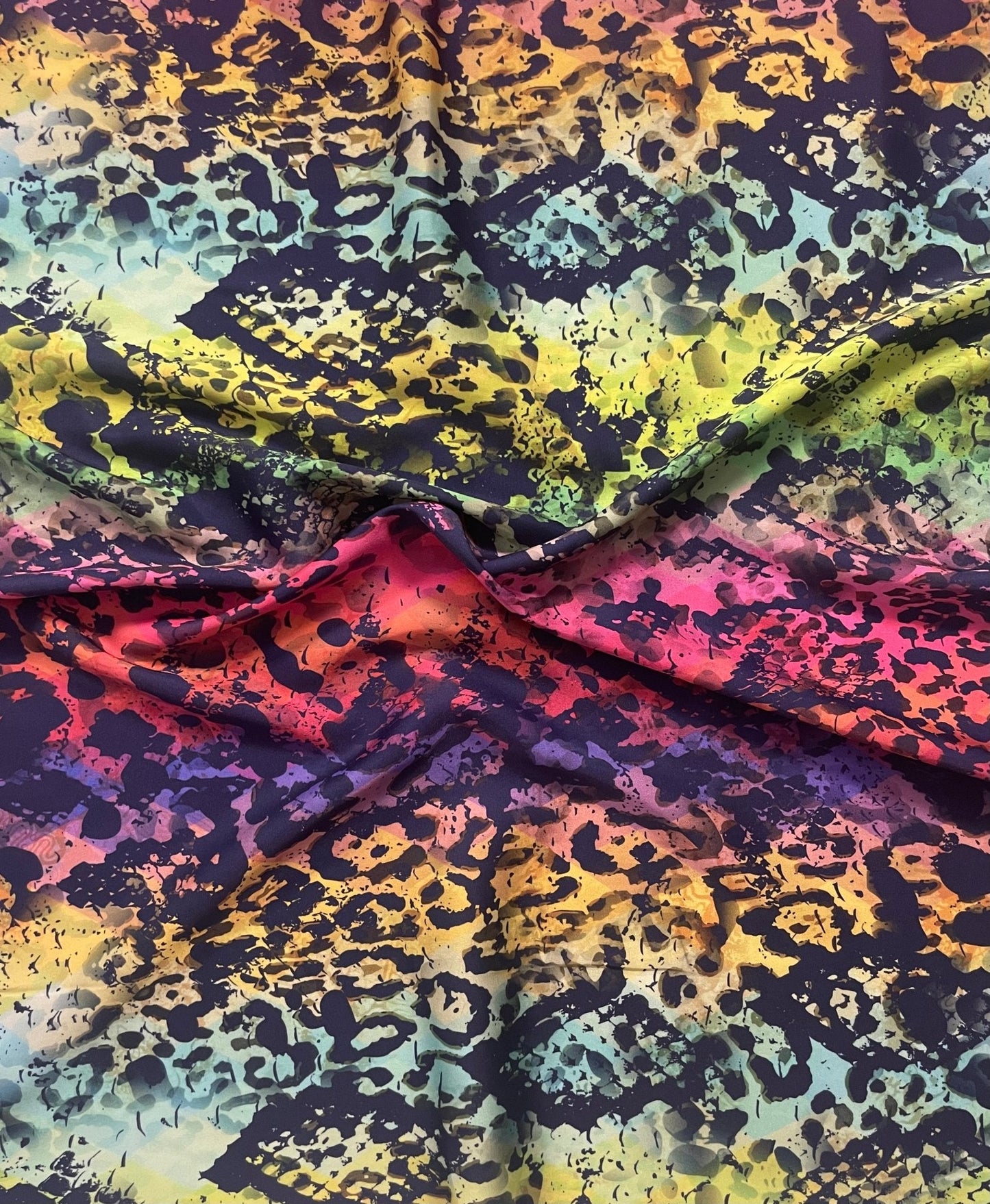 Rainbow Snake Print Fabric – Multicolour Animal Pattern by the Metre