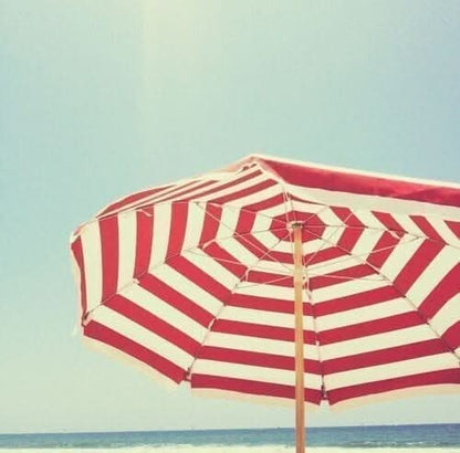 1.7m Garden Parasol Outdoor Tilt Umbrella Canopy - Red and White