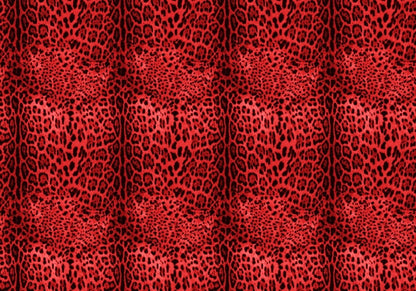 Red Leopard Sequin Fabric, 2- Way Stretch Sequin Fabric By The Yard