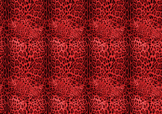 Red Leopard Sequin Fabric, 2- Way Stretch Sequin Fabric By The Yard
