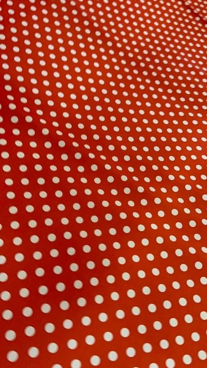 Red White Polka Dot Fabric – Fabric by Metre, Multiple Options for Sewing & Dressmaking
