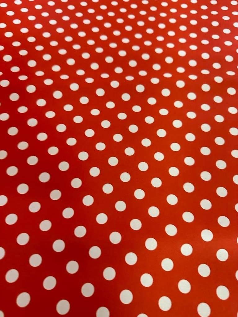 Red White Polka Dot Fabric – Fabric by Metre, Multiple Options for Sewing & Dressmaking