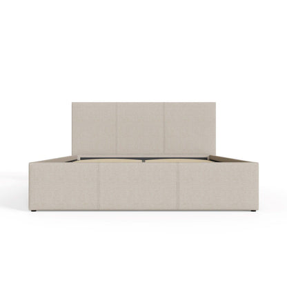End Lift King Size Ottoman Bed Metal & Wood Natural 5 x 7ft