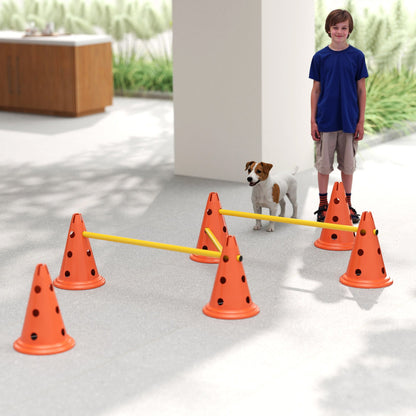 PawHut Dog Agility Equipment Set, 3 PCS Adjustable Height Jumping Obstacles