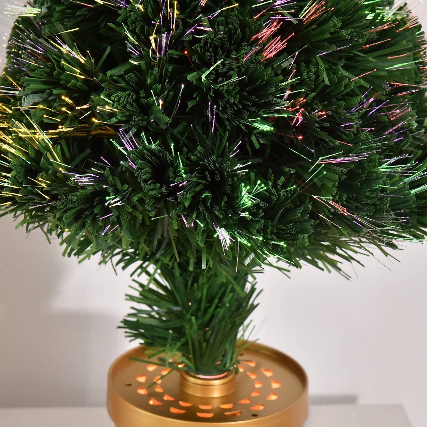 2FT Prelit Artificial Christmas Tree Fiber Optic LED Light Table Decor with Multi-Color Lights