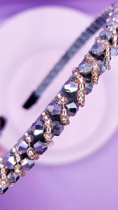 Crystal Gold Beaded Hair band