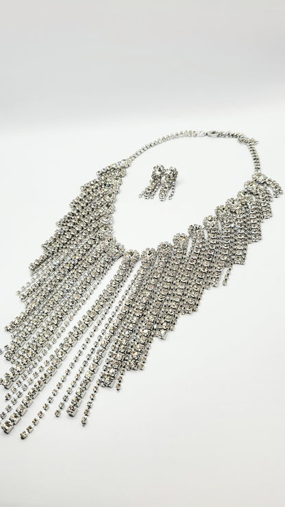 Tassel Crystal Necklace Set