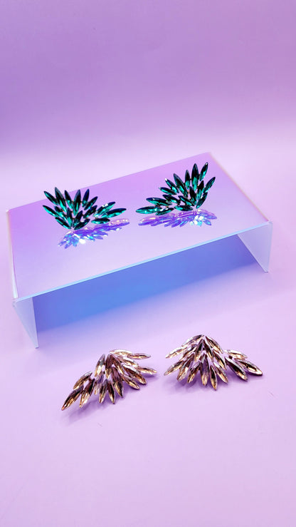 Feather Crystal Stud Earrings