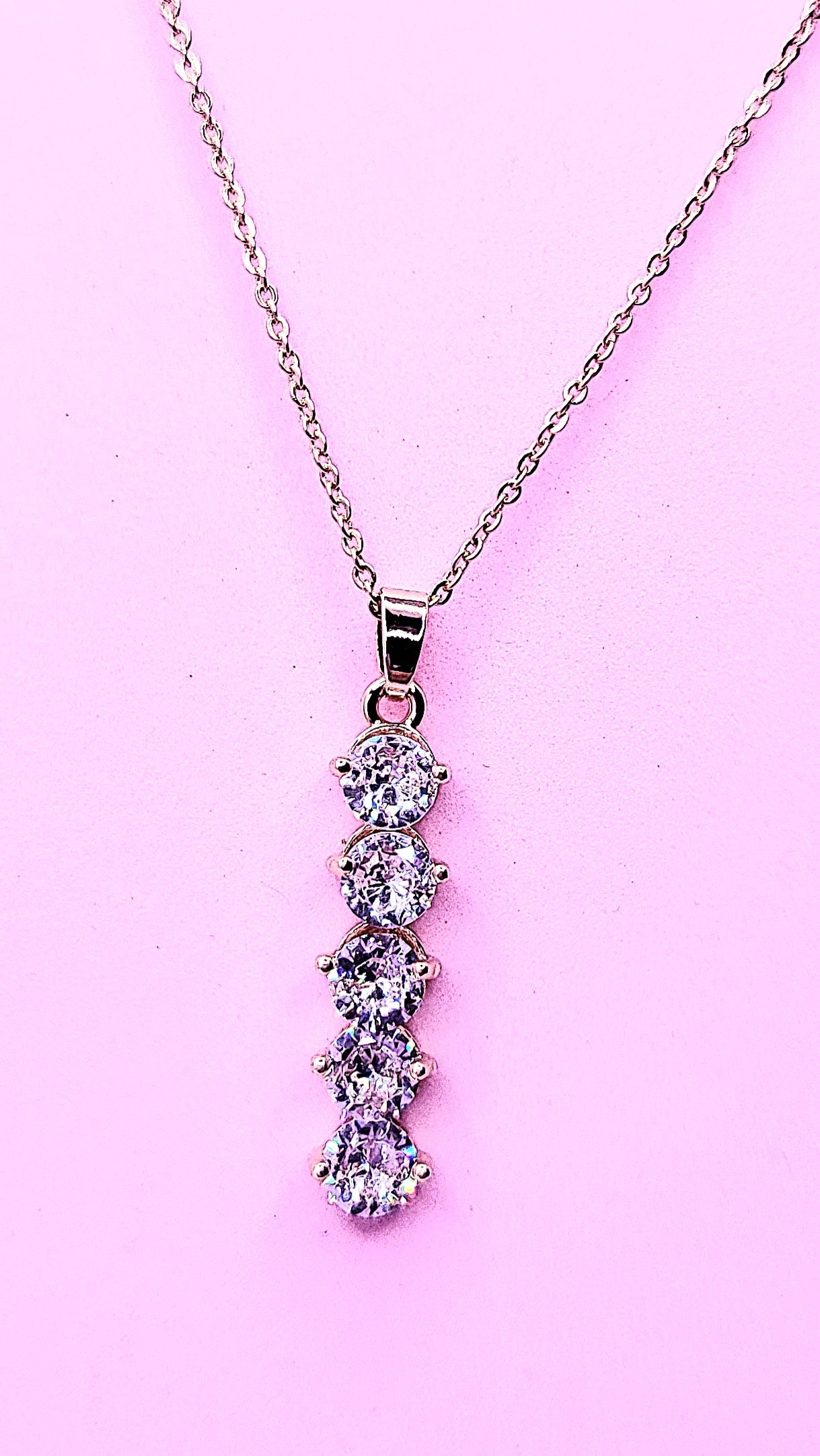 Oblong Drop Crystal Necklace