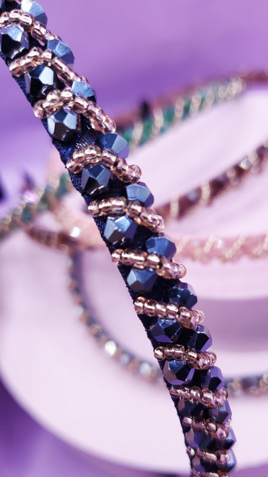 Crystal Gold Beaded Hair band